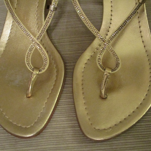 J CREW RHINESTONE GOLD High Heel Sandals Sz 8 SALE - Picture 4 of 8
